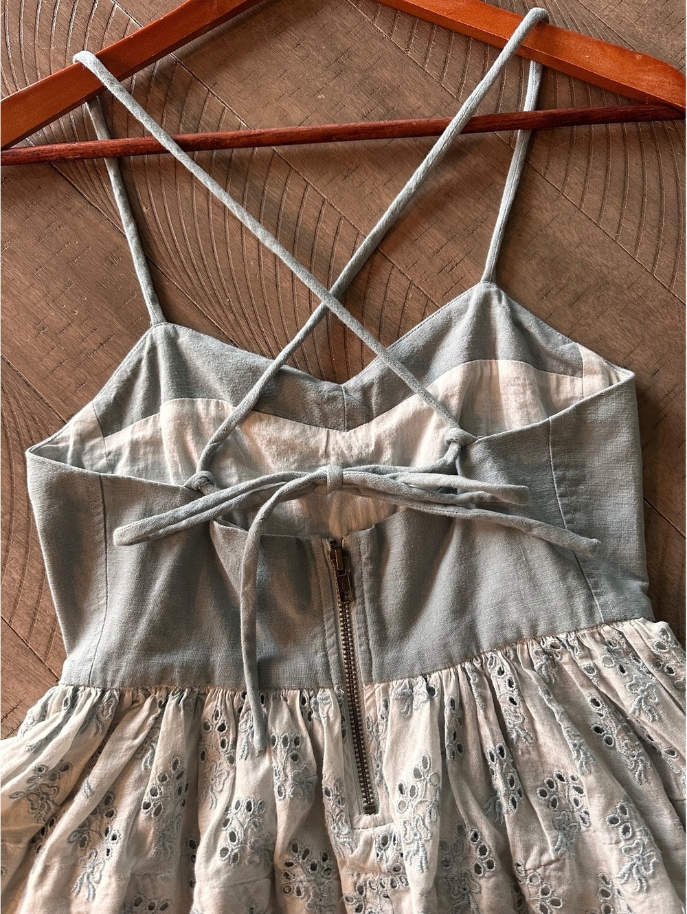 The GREAT. The Camelia Peplum Ruffle Top in Crystal-Blue Women’s size 0 XS - Picture 10 of 15
